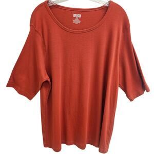 Duluth Trading Co. Longtail T Elbow Sleeve Scoopneck Tunic in Cayenne 2XL